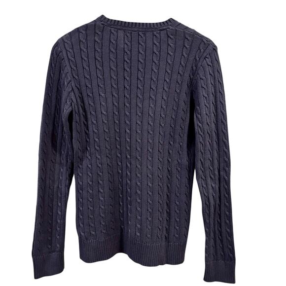 Lilly Pulitzer Navy Blue Cable Knit Cotton Sweater, Women's Size Large - Picture 4 of 6
